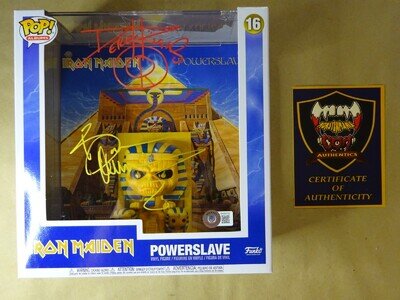Signed Bruce Dickinson & Derek Riggs Autographed Iron Maiden Funko Pop BAS COA