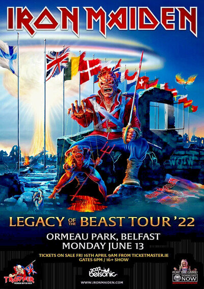 Iron Maiden Concert Gig Poster Original Belfast Ireland 6/13/2022 Extremely Rare