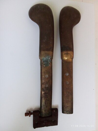 Antique Piano Pedals Pedal Mechanics 2 Piece Brass D.R.G.M. piano spare parts