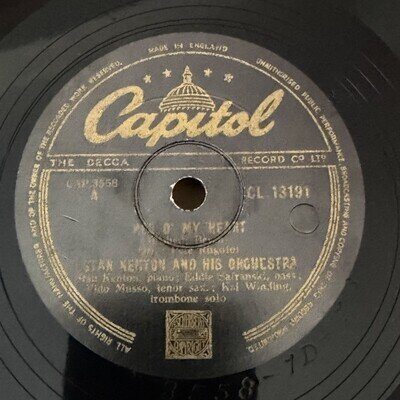 STAN KENTON Peg o' my heart CAPITOL CL13191 10" 78RPM Gramophone Record