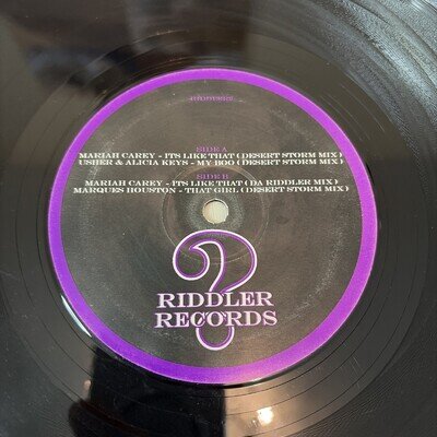 Riddler Records 12" Vinyl UKG UK Garage Mariah Carey usher Alicia keys VG RARE