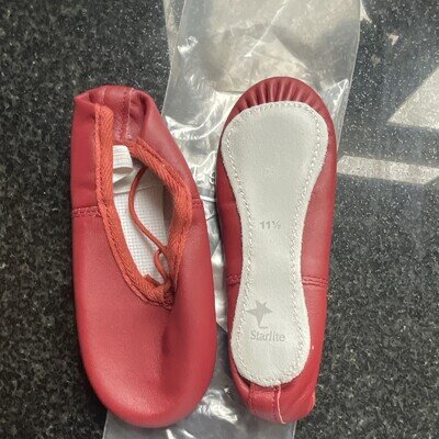 Starlite Red Leather Ballet Dance Shoes Flat UK 11.5 EU 11.5 US 11.5