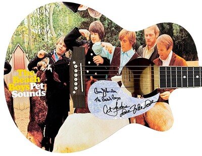 Rare -THE BEACH BOYS- JSA Signed/Autograph/Auto Rock Music Guitar - 3 Sigs!