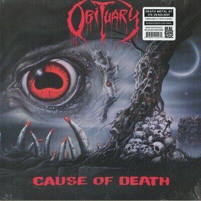 OBITUARY - Cause Of Death (remastered) - grey & black splattered vinyl LP