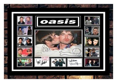 346 liam & noel gallagher oasis signed a4 photograph unframed/framed (reprint)