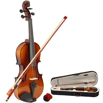 Violin 1/2 Natural Basswood Student Starter Set with Soft Case Bow Rosin Pack JR