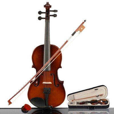 Violin 1/4 Natural Basswood Kids Starter Set Padded Case Bow Rosin for Ages 6-8