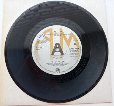 Peter Allen - I Go To Rio 7" PROMO Single. VG 1978 Playtested + Tracked Postage
