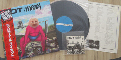 RIOT- NARITA, JAPAN VINYL WITH OBI , INSERT + PROMO STICKER, GUY SPERANZA