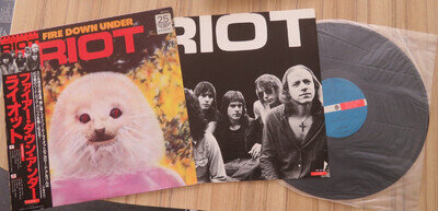 RIOT- FIRE DOWN UNDER, JAPAN VINYL WITH OBI , INSERT , RHETT FORESTER