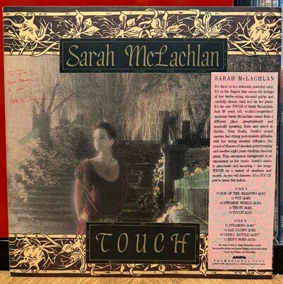 SARAH McLACHLAN 'Touch' Vinyl LP **SIGNED PROMOTIONAL COPY!!**