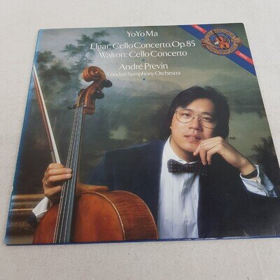 Yo-Yo Ma Cello Concertos Elgar OP 85 Walton Previn Vinyl Record LP CBS 1985 EX
