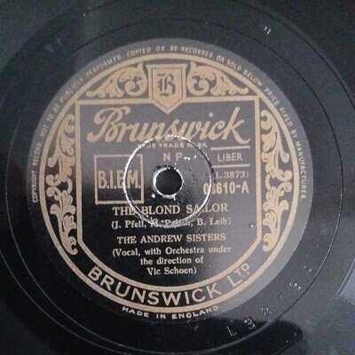 Andrews Sisters - The Blond Sailor / Lily Belle 78 RPM Decca Records 10” B2