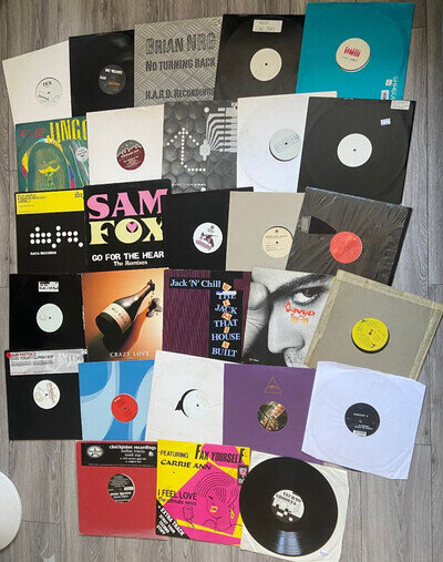 JOB LOT 28x 12" Vinyl Records Bundle - 80s/90s Acid House, Techno, Rave, Pop DJ