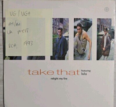 Take That Relight My Fire / Why Can't I Wake Up With You Vinyl Record VG/VG+