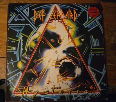 Def Leppard Hysteria Original 1987 UK LP Vinyl Album Hype Sticker HYSLP1 EX/VG