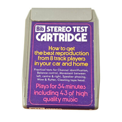 Bib 8Track Stereo Test Cartridge Tape Vintage