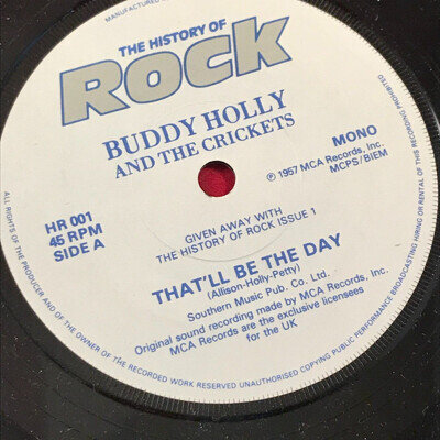 BUDDY HOLLY & THE CRICKETS That'll Be The Day 1982 UK 7" vinyl single 45