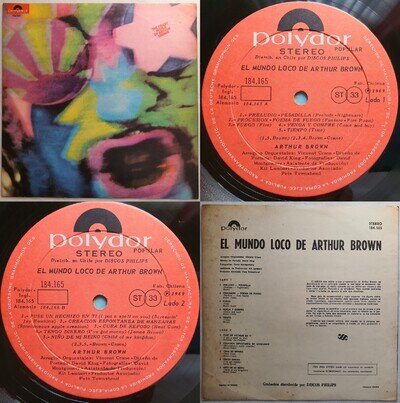 THE CRAZY WORLD OF ARTHUR BROWN PETE TOWNSHEND 1969 PROMO UNIQ CVR CHILEAN PRESS