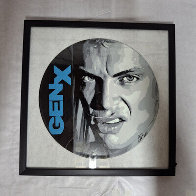 Billy Idol GENX artwork Vinyl Record( NON PLAYING) Framed memorobilia