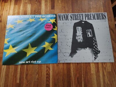 Manic Street Preachers 12"s -New Art Riot In Pink Vinyl and You Love Us Gatefold