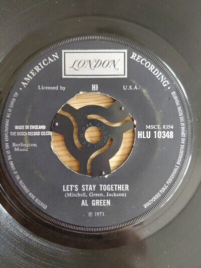 AL Green Let's Stay Togther 7" Vinyl 1971 London Records