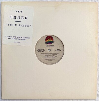 NEW ORDER -True Faith- Rare US Promo Mis-pressing 12” Stickered Sleeve (Vinyl)