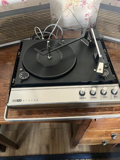 ITT KB Vintage Stereo Record Player with two detachable speakers