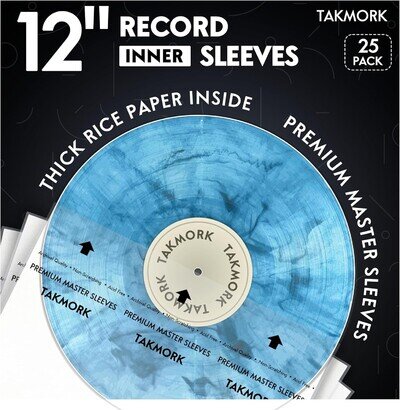 Vinyl Record Inner Sleeves: 12" Anti-Static Rice Paper LP Sleeves Album Record