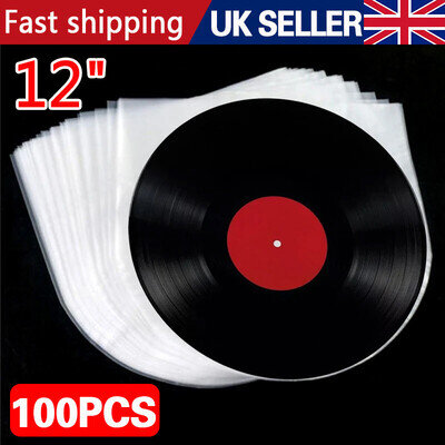 100x Anti Static 12'' LP LD Vinyl Record Cover Inner Sleeves Clear Cover Plastic