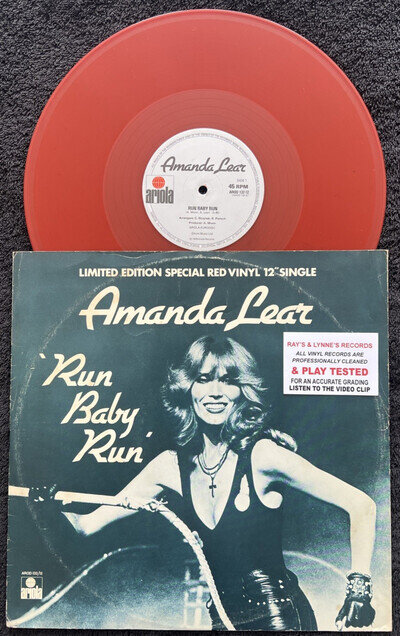 Amanda Lear – Run Baby Run / Follow Me 12'' RED Vinyl 1978 TESTED EX+/VG+ VIDEO