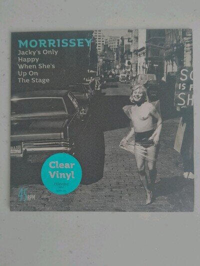 Morrissey Jackie's Only Happy When She's Up On the Stage 7" Clear Vinyl, Ex