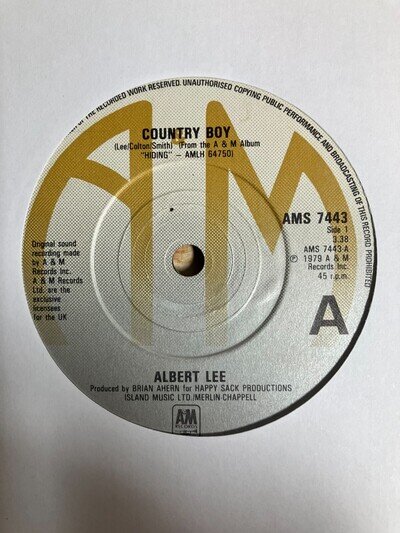 Albert Lee - Country Boy / Ain't Livin' Long Like This - 1979 UK 7" vinyl record