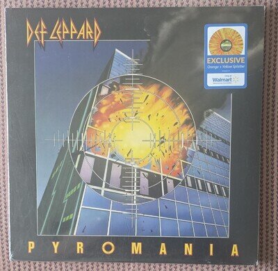 DEF LEPPARD - PYROMANIA RARE ORANGE AND YELLOW SPLATTER VINYL USA LP, SEALED