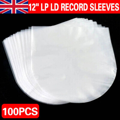 100pcs12" LP LD Vinyl Record Album Plastic Inner Sleeves Covers Anti-static
