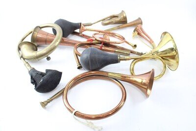 Antique Vintage Bugles, Horns & Car Horns Brass / Copper Various Styles & Size