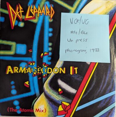 Def Leppard Armageddon It Vinyl Record VG+/VG LEP 4