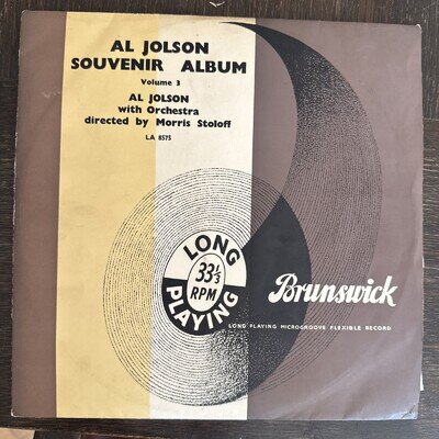 Al Jolson- Souvenir Album vol. 3 / Rare 10" / 8 tracks / 1953 / Excellent cond.