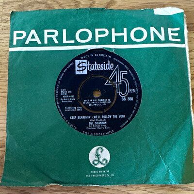 Del Shannon Keep Searchin'/Broken Promises 7" Vinyl 45RPM Stateside 1964 SS368