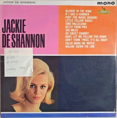 Jackie De Shannon Self Titled Vinyl Record VG/VG LBY1182 1963
