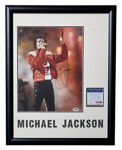 Michael Jackson Autograph Size H 22.2 x W 17.7 in With Frame & Certificate
