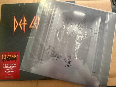 Def Leppard SIGNED LP Greatest Hits 2026 Standard Black Vinyl Record - autograph