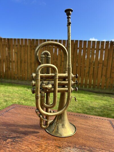 Rare Antique Victorian George Butler Haymarket London Cornet Brass Horn