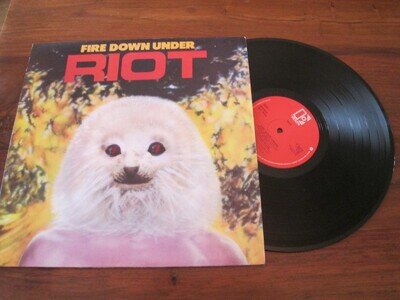 RIOT - FIRE DOWN UNDER - ORIGINAL UK ELEKTRA PRESSING - VINYL EXCELLENT