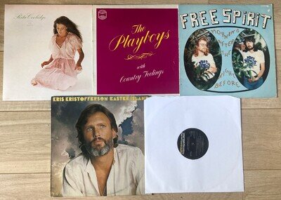 5 Country Vinyl LP’s Job Lot - Kris Kristofferson Rita Coolidge Play Tested