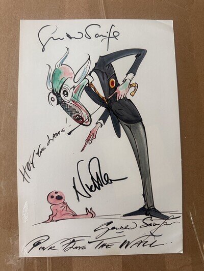 Pink Floyd 12x8 Gerald Scarfe Nick Mason The Wall autograph signed photo music