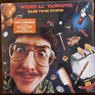 WEIRD AL YANKOVIC "DARE TO BE STUPID" LP NEAR MINT w/INNER SLEEVE& HYPE STICKER