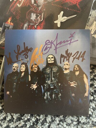 Cradle Of Filth Signed Card Hammer Of The Witches