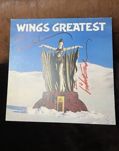 Original Signed Paul & Linda McCartney autographed WINGS album LP vinyl 1978 NM