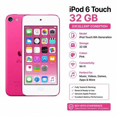 Apple iPod Touch 6th Gen 32GB Pink Excellent Condition Engraved Fast Dispatch